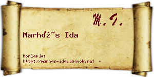 Marhás Ida névjegykártya