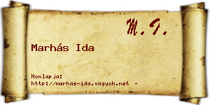 Marhás Ida névjegykártya